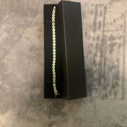 Diamond & Green Emerald Tennis Bracelet