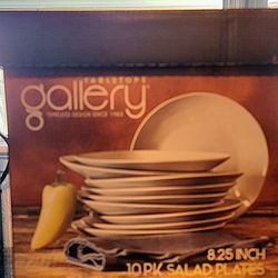 Brand new in box 10 pack of 8.25" White Salad Plates