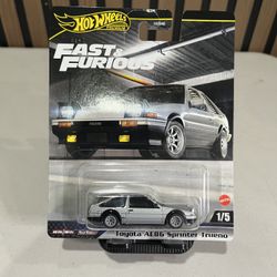 Hot Wheels Premium Toyota AE86 Sprinter Trueno Fast And Furious 1/5 Grey