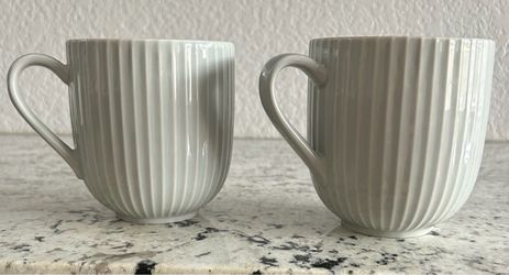 Set of 2 West Elm Coffee Mugs Textured Stoneware
