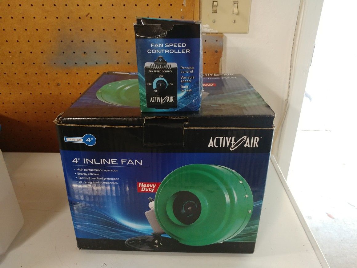 Hydrofarm Active Air 4" Inline Duct Fan and Speed Controller