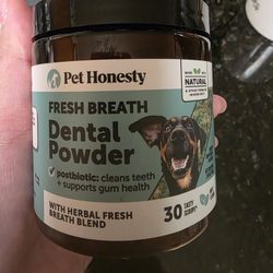 Pet Honesty Dog Breath Freshener Dental Powder for Teeth Cleaning Plaque Off, Dental Care for Dogs, Tartar Remover for Teeth with Natural Herbal Blend