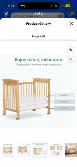 Natural wood dream on three and one mini crib