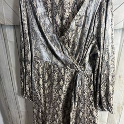 Ava &ViV V-Neck Pullover Snake Print Dress Size 2XL