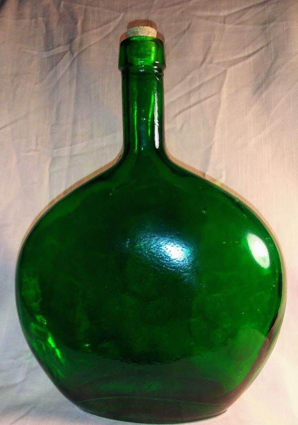 Vintage Green Bottle Round Green Glass Bottle for Sale in Port Huron