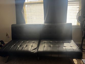 Black leather Futon