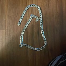 28 Inch Cuban Link 925 Silver Necklace 