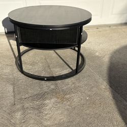 Black coffee table with hidden storage