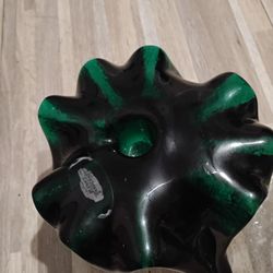 Vintage Blenko Handmade Crystal Candleholder * Melting Ice Taper Holder