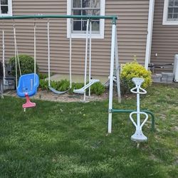 Free Trampoline With Worn Out Outer Cover And Free Swing Set