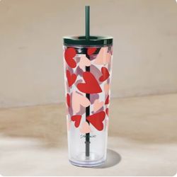 NWT Starbucks 2026 Valentine’s Day Hearts Cold Cup Venti 24 oz Tumbler