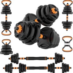 FIXTECH Adjustable Dumbbell Set – Orange