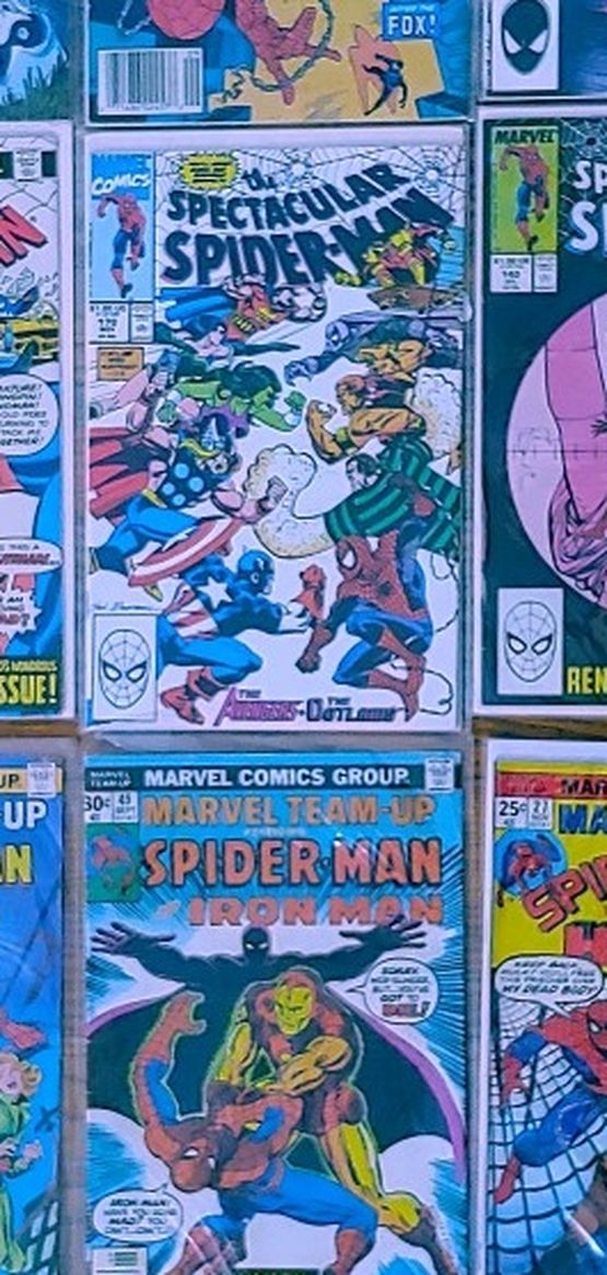 Lot Of 9 SPIDERMAN Comics From 1976-1990