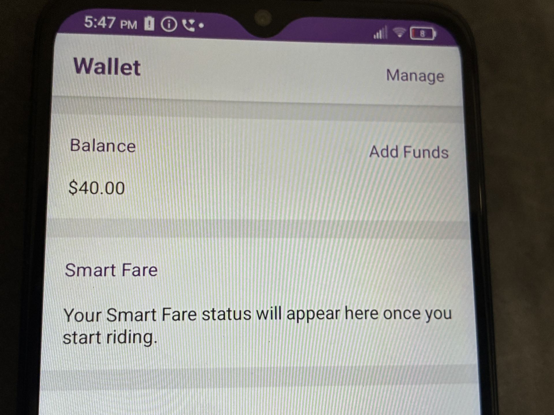 Metro Valley App $40 Balance