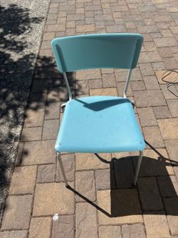 Pastel Blue Plastic Folding Chair