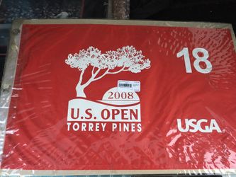 2008 US Open Flag from Torrey Pines as Tiger beats Rocco in Monday Play off