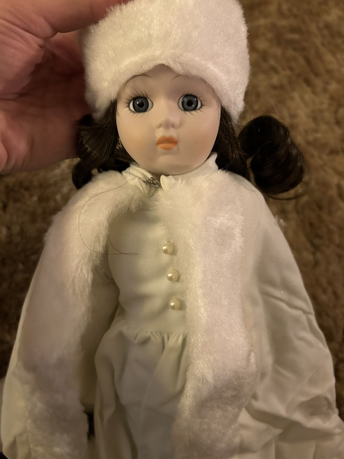 Vintage House of Lloyd - 1988 Porcelain Collectors Doll "Christmas Around the World" With Box And Stand