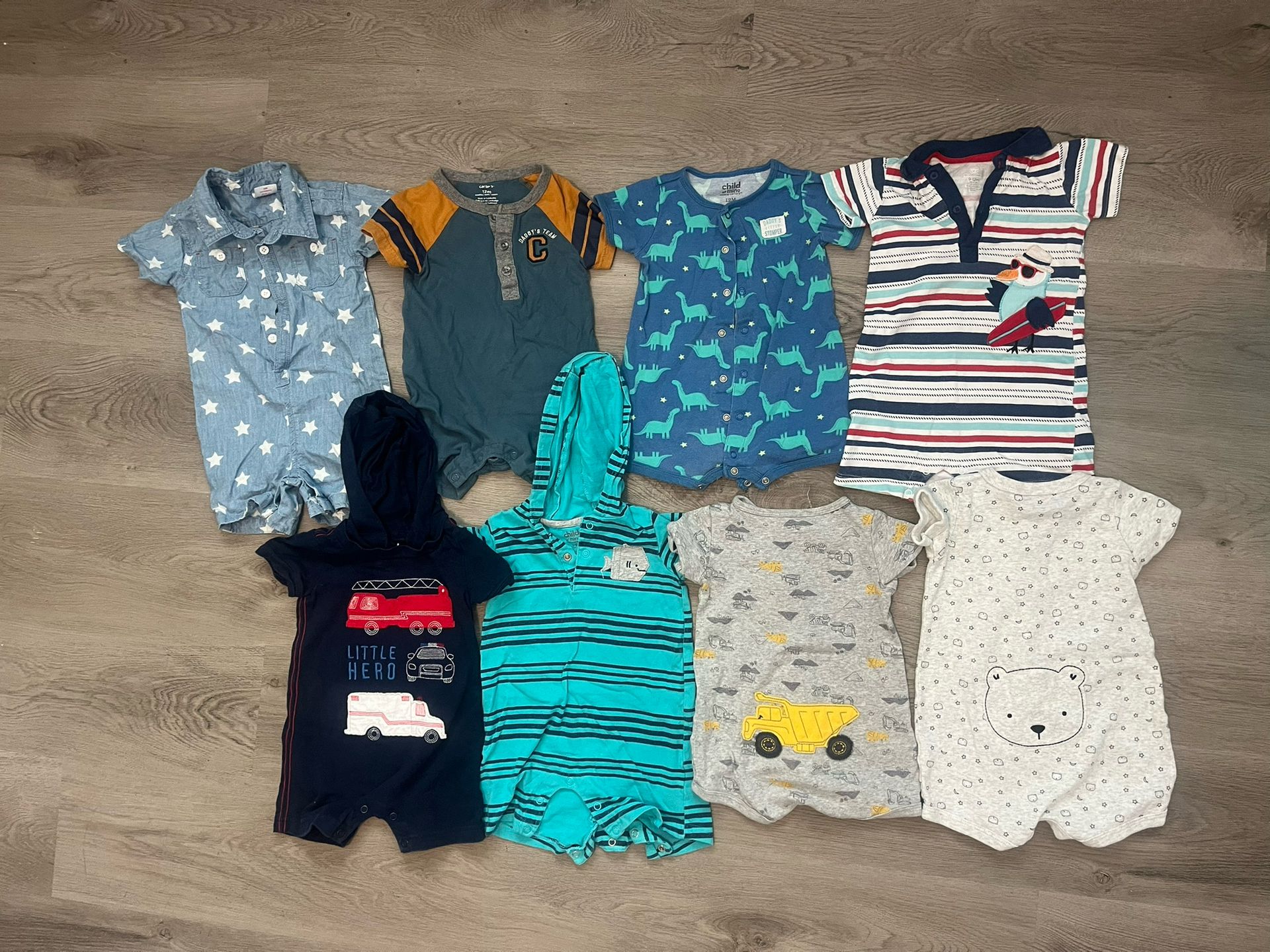 9-12M Baby Boy Clothing Bundle (53 Pieces) | Nike, Levi’s, Tommy Hilfiger, Carter’s & More | 4th Of July Outfit | 12m Swimsuit