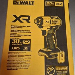 Brand New Dewalt 20v Xr Brushless 3-Speed Impact Driver Hex Tool Only $95