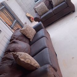 Leather couch set of 2