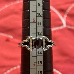 Fashion Silver Ring Size 6 Onyx Obsidian 