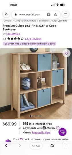 Storage cube shelf