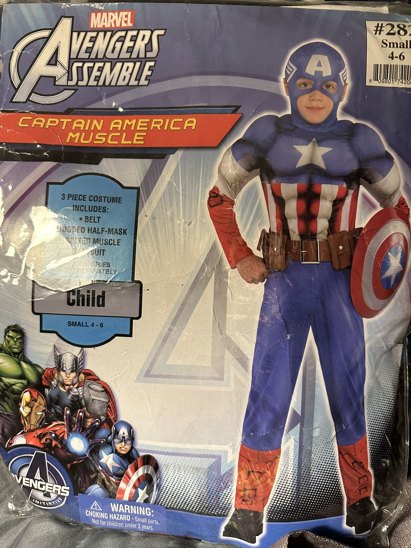 Avengers Captain America Muscle Costume Dress up Halloween Child