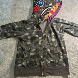 double hood full zip grey purple Bape hoodie for Sale in East Lansdowne, PA  - OfferUp