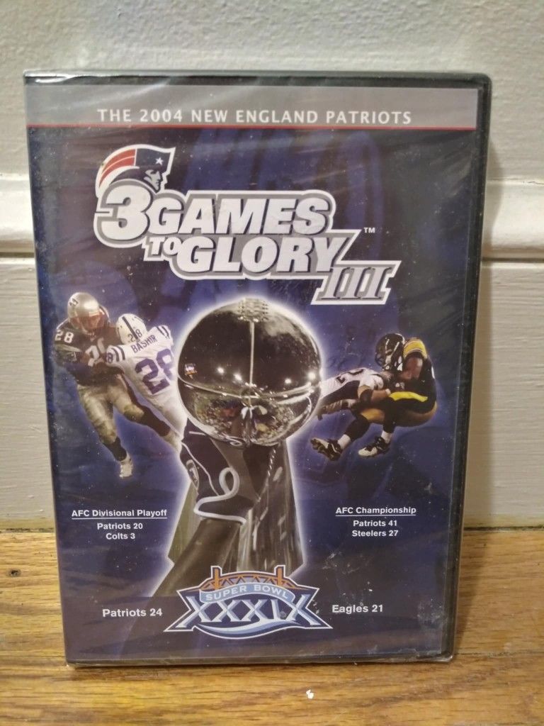 The 2003 New England Patriots 3 Games To Glory 3 DVD Sealed.