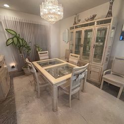 Stanley Furniture Formal Dining Set – Glass Table, China Cabinet, 6 Chairs  & Sideboard (MSRP $10K+)