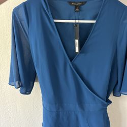 NWT Banana Republic Blue Wrap Style Blouse 