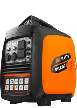 2500W Portable Inverter Generator, Super Quiet Long Runtime Gas Generator for Home Use, with CO Sensor, Parallel Capable, for Camping, RV, Tailgating,