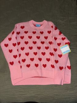 Cece Pink Heart Sweater 