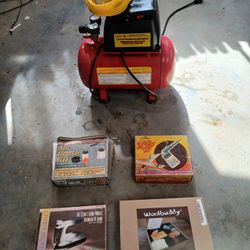 Crafting Supplies & Air Compressor