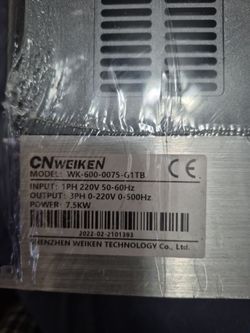 CNWeiken VFD Variable Frequency Drive 7.5KW