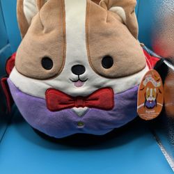 NWT! Squishmallows Reginald Vampire Corgi Treat Pail Ultra soft Official Plush