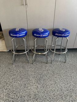 3 swivel Bud Light stools
