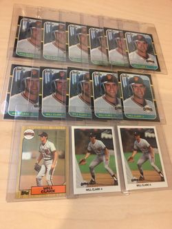 1987 Topps Donruss & 1990 Leaf Will Clark Rookie Cards