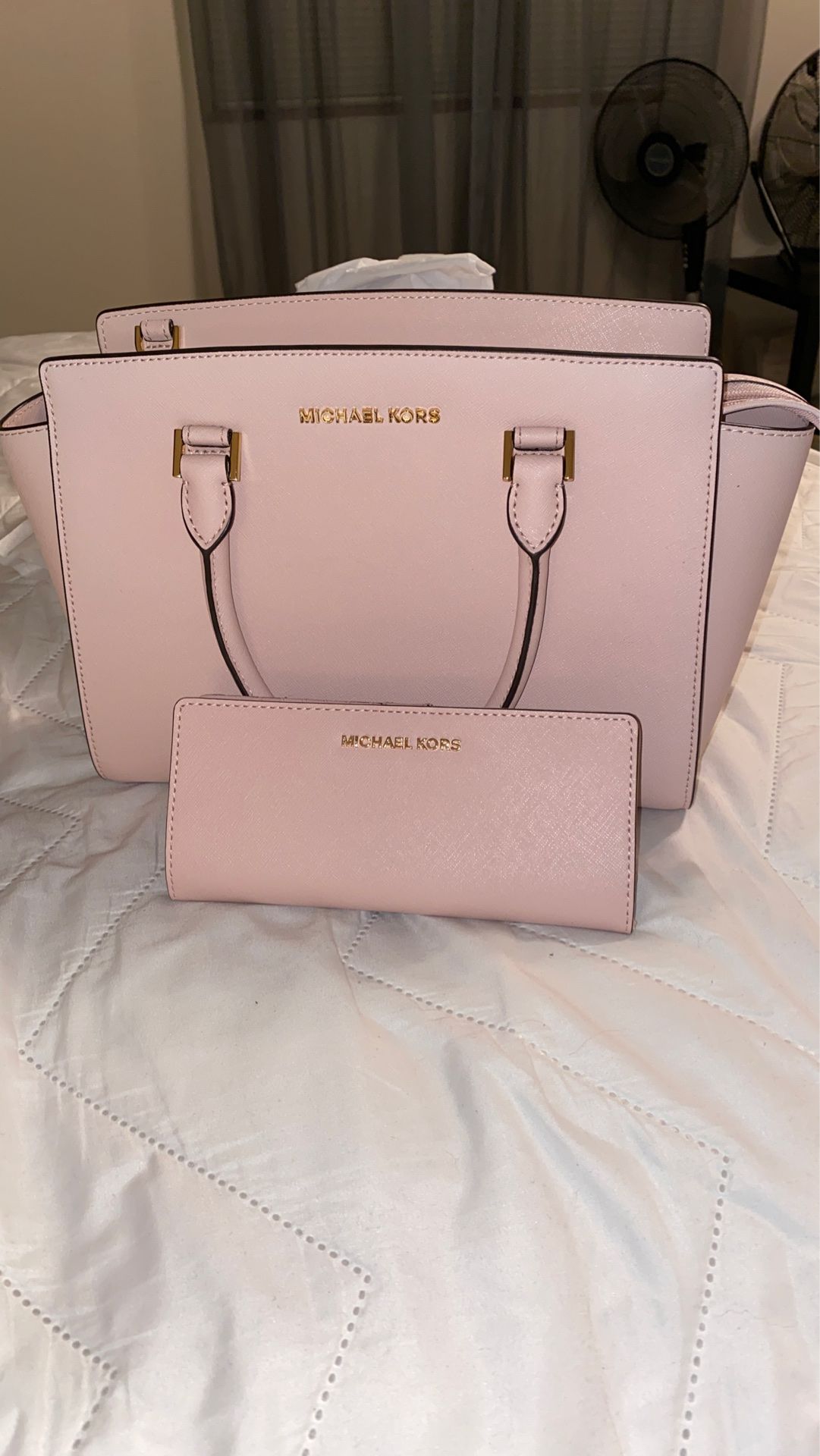 Pink Michael kors purse and wallet