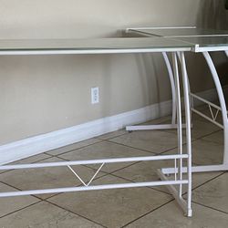 White Glass Desk