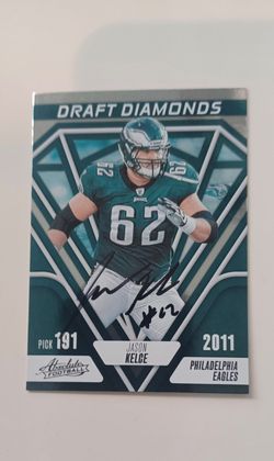 2023 PANINI ABSOLUTE DRAFT DIAMONDS JASON KELCE AUTOGRAPHED CARD #DD-5