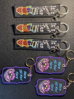 Alice in wonderland themed keychains!