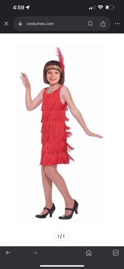 Girls Size Medium Flapper Halloween Costume 