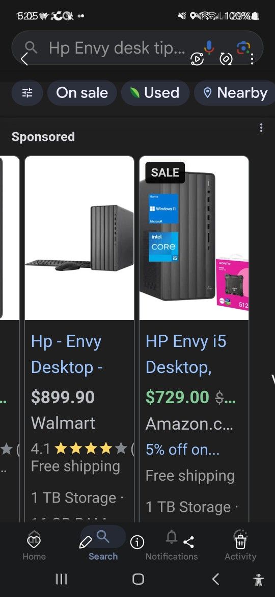 HP ENVY TEO1-4XXX I5 12 GB RAM 1TB MEM