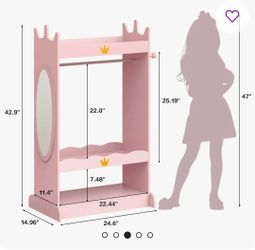 Princess Little Girl Closet/Dress-Up👗🥻 organizer, Toddler Wardrobe Armoire, USED