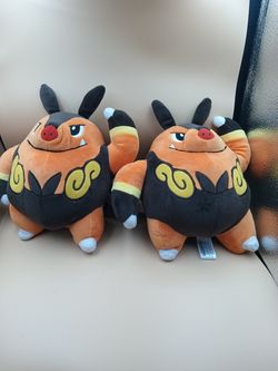 Lot of Two 2011 Used Stuff Pokemon Center Exclusive Pignite 9 Inch Plush Toy