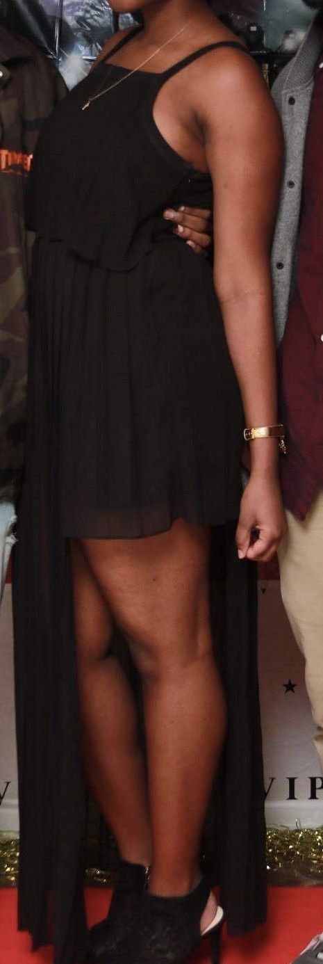 Black BCBGeneration High Cut-out Slit/half Long-half Short Dress Size 4