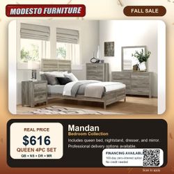 Queen 4 pc Bedroom set 2 colors FALL PRICE ! HURRY IN