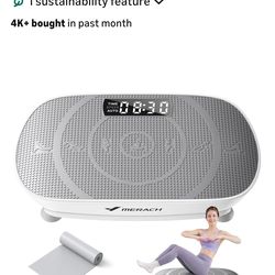 New MERACH Vibration Plate Exercise Machine, Whole Body Workout Equipment for Women, Bluetooth and Silicone Pedal, Vibration Plate with Auto Mode, Vib