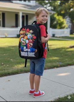 The Super Mario Bros. Movie Unisex Backpack USB Daypack Large Capacity School Bag Bookbag Notebook Laptop Backpack Satchel Casual Travel Bag Rucksack